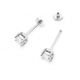 Kolczyki K0577 Diament Laboratoryjny 2 x 0.50ct białe złoto sztyft zakręcany