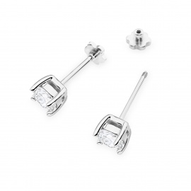Kolczyki K0577 Diament Laboratoryjny 2 x 0.70ct białe złoto sztyft zakręcany