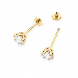 Kolczyki K0575 Diament Laboratoryjny 2 x 0.40ct żółte złoto sztyft zakręcany