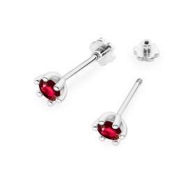 Kolczyki K0222 Rubin 2 x 0,30ct białe złoto sztyft zakręcany