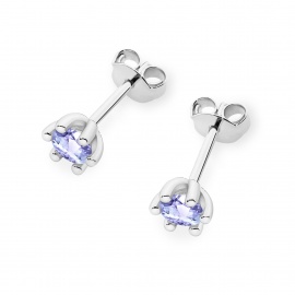 Kolczyki K0222 Tanzanit 2 x 0,15ct białe złoto