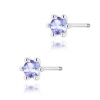 Kolczyki K0222 Tanzanit 2 x 0,15ct białe złoto sztyft zakręcany