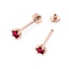 Kolczyki K0222 Rubin 2 x 0,15ct różowe złoto sztyft zakręcany