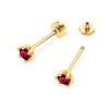 Kolczyki K0222 Rubin 2 x 0,15ct żółte złoto sztyft zakręcany