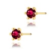 Kolczyki K0222 Rubin 2 x 0,30ct żółte złoto sztyft zakręcany