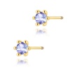 Kolczyki K0222 Tanzanit 2 x 0,15ct żółte złoto sztyft zakręcany