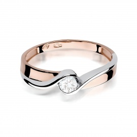 Pierścionek W0278 Diament Laboratoryjny 0,15ct różowe złoto