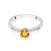 Pierścionek W0563 cytryn 0,50ct białe złoto