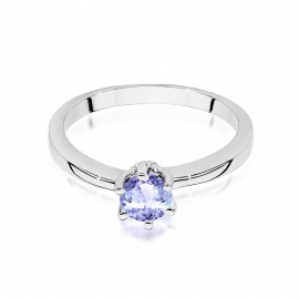 Pierścionek W0563 z tanzanitem 0,50ct białe złoto