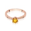 Pierścionek W0563 cytryn 0,50ct różowe złoto