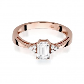 Pierścionek W0002 Diament Laboratoryjny 0,60ct różowe złoto