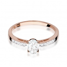 Pierścionek W0067 Diament laboratoryjny 0,40ct różowe złoto