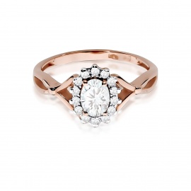 Pierścionek W0182 Diament laboratoryjny 0,40ct różowe złoto