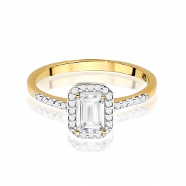Pierścionek W0575 Diament laboratoryjny 0,60ct żółte złoto