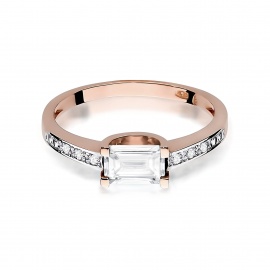 Pierścionek W0105 Diament Laboratoryjny 0,60ct różowe złoto