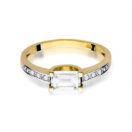 Pierścionek W0105 Diament Laboratoryjny 0,60ct żółte złoto