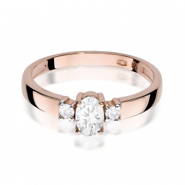 Pierścionek W0264 Diament Laboratoryjny 0,40ct różowe złoto