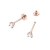 Kolczyki K0066 Diament 2 x 0,04ct różowe złoto sztyft zakręcany