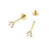 Kolczyki K0066 Diament 2 x 0,04ct żółte złoto sztyft zakręcany