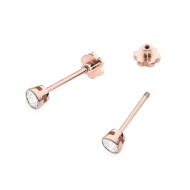 Kolczyki K0067 Diament 2 x 0,10ct różowe złoto sztyft zakręcany