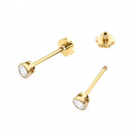 Kolczyki K0067 Diament 2 x 0,10ct żółte złoto sztyft zakręcany
