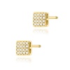 Kolczyki K0013 z diamentami żółte złoto sztyft zakręcany
