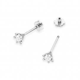 Kolczyki K0029 Diament 2 x 0,0086ct białe złoto sztyft zakręcany