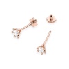 Kolczyki K0029 Diament 2 x 0,0086ct różowe złoto sztyft zakręcany