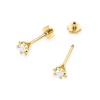 Kolczyki K0029 Diament 2 x 0,0086ct żółte złoto sztyft zakręcany