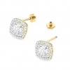 Kolczyki K0506 z diamentami laboratoryjnymi żółte złoto sztyft zakręcany
