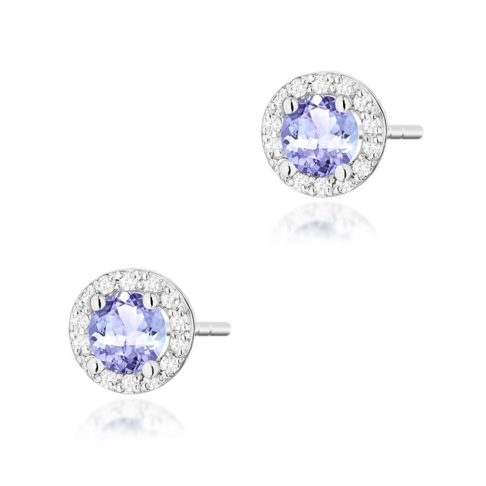 Kolczyki K0509 Tanzanit 2 x 0,50ct białe złoto