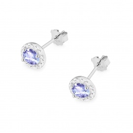 Kolczyki K0509 Tanzanit 2 x 0,50ct białe złoto