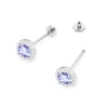 Kolczyki K0509 Tanzanit 2 x 0,50ct białe złoto sztyft zakręcany