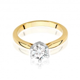 Pierścionek W0539 Diament 0,70ct żółte złoto