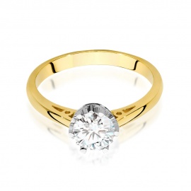 Pierścionek W0542 Diament 0,70ct żółte złoto