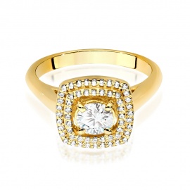Pierścionek W0548 Diament 0,50ct żółte złoto