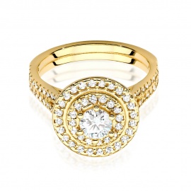 Pierścionek W0549 Diament 0,40ct żółte złoto