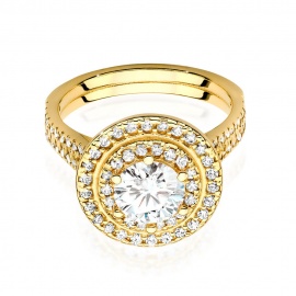 Pierścionek W0549 Diament 0,70ct żółte złoto
