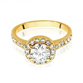 Pierścionek W0551 Diament 0,70ct żółte złoto