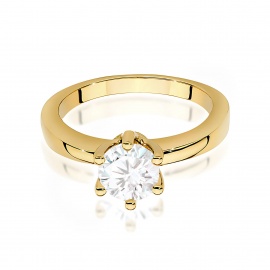 Pierścionek W0563 Diament 0,70ct żółte złoto