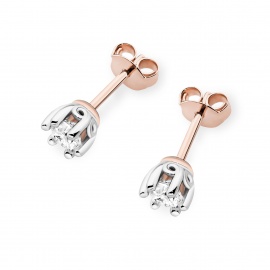 Kolczyki K0069 Diament 2 x 0,40ct różowe złoto