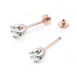 Kolczyki K0069 Diament 2 x 0,40ct różowe złoto sztyft zakręcany