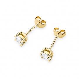 Kolczyki K0577 Diament 2 x 0.50ct żółte złoto