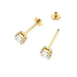 Kolczyki K0577 Diament 2 x 0.40ct żółte złoto sztyft zakręcany