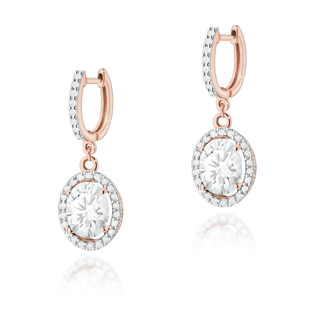 Kolczyki K0080 Diament Laboratoryjny 2 x 2,00ct różowe złoto