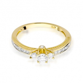 Pierścionek W0199 Diament 0,20ct żółte złoto