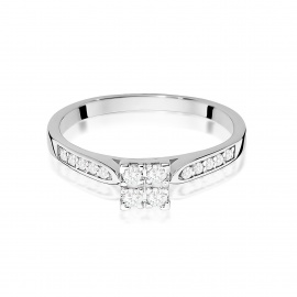 Pierścionek W0402 z diamentami białe złoto