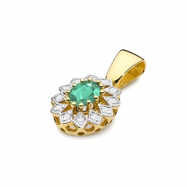 Zawieszka Z0354 Szmaragd 0,40ct żółte złoto