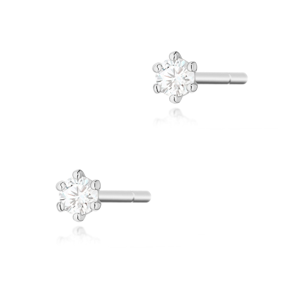 Kolczyki K0501 Diament 2 x 0,04ct białe złoto