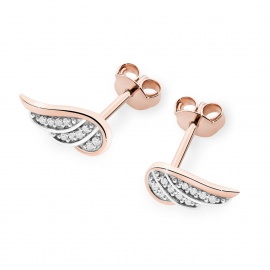 Kolczyki K0046 z diamentami różowe złoto